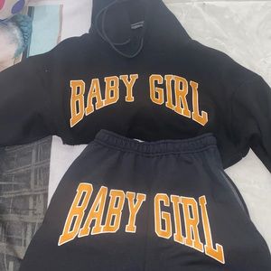 Black Baby Girl Jogging Suit NEVER WORN